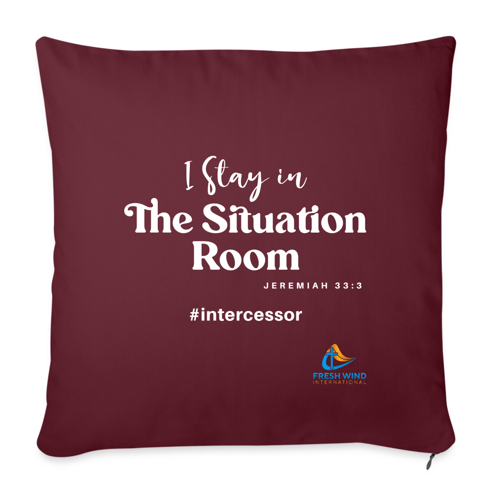 Throw Pillow Cover 18” x 18” - burgundy