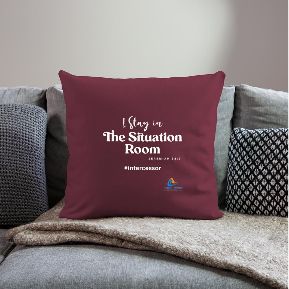 Throw Pillow Cover 18” x 18” - burgundy