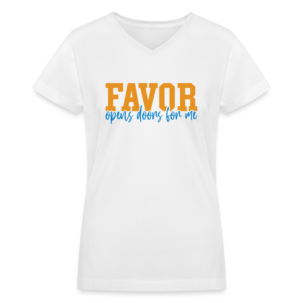 Favor/Grace - Women's V-Neck - LIGHT COLORS - white