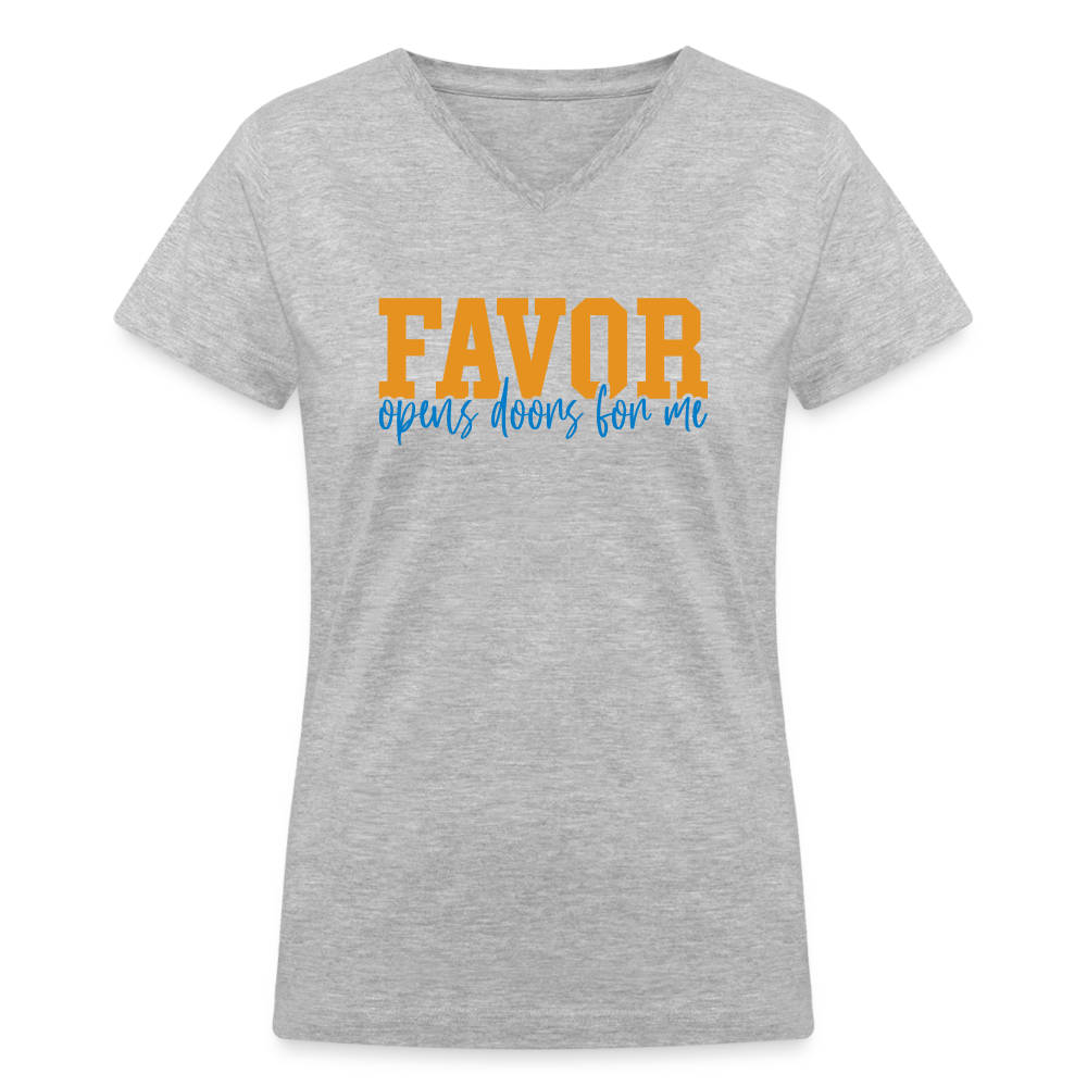 Favor/Grace - Women's V-Neck - LIGHT COLORS - gray