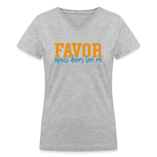 Favor/Grace - Women's V-Neck - LIGHT COLORS - gray