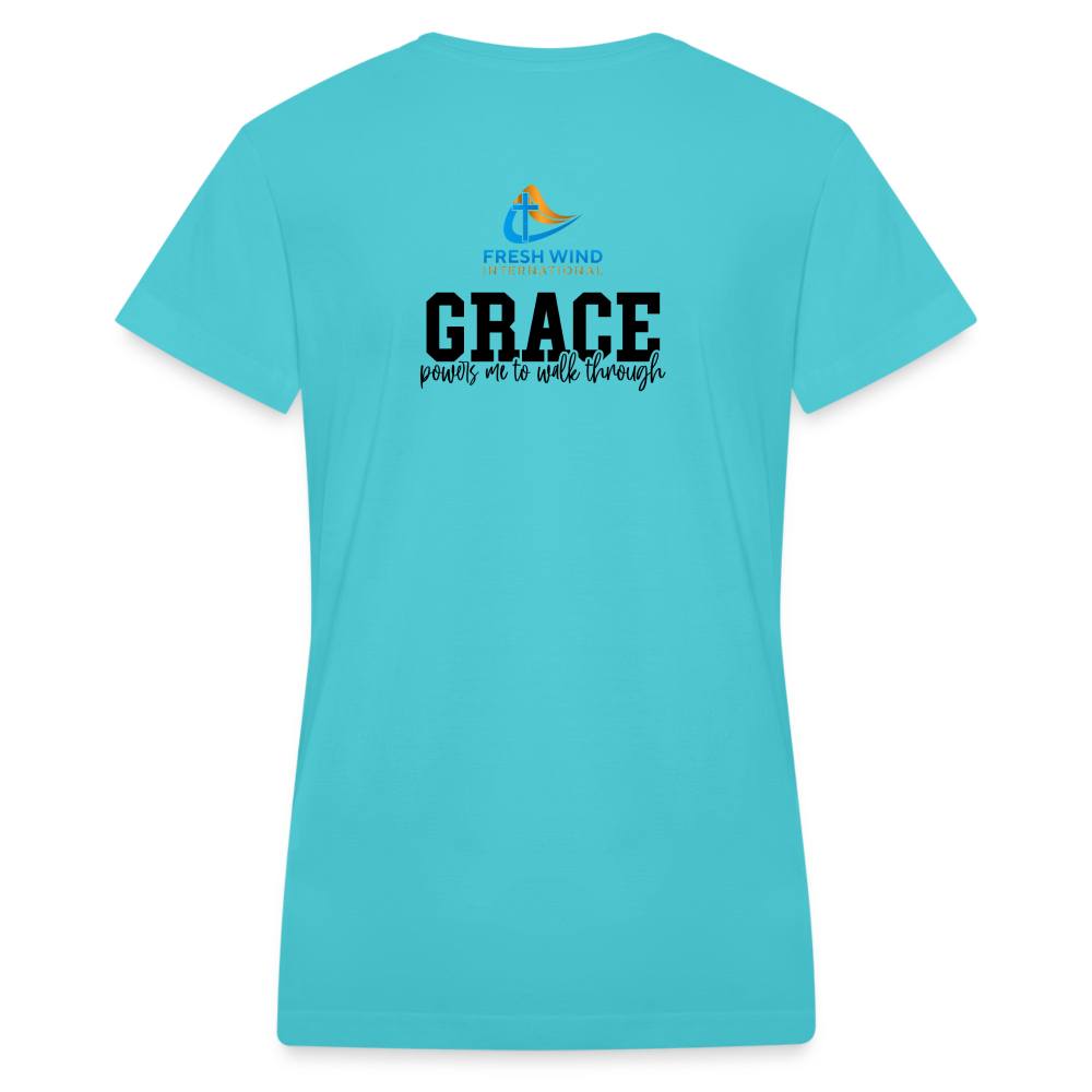 Favor/Grace - Women's V-Neck - LIGHT COLORS - aqua