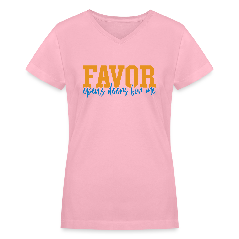 Favor/Grace - Women's V-Neck - LIGHT COLORS - pink